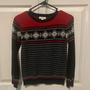 Christmas sweater for boys used in black, white and red with details, size m